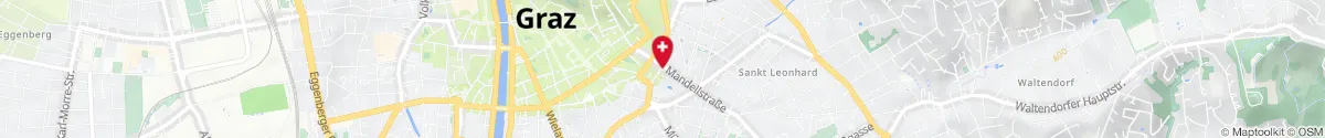 Kartendarstellung des Standorts für Kaiser-Josef-Apotheke in 8010 Graz